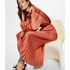 Mango Satin Pleated Skirt -Mango popular store mango 0671 7238526 4