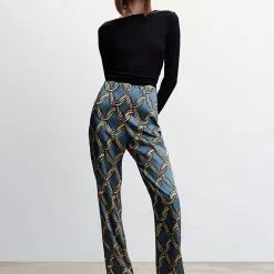 Mango Satin Printed Trousers -Mango popular store mango 0674 3149046 6