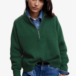 Mango High Neck Sweater With Zip