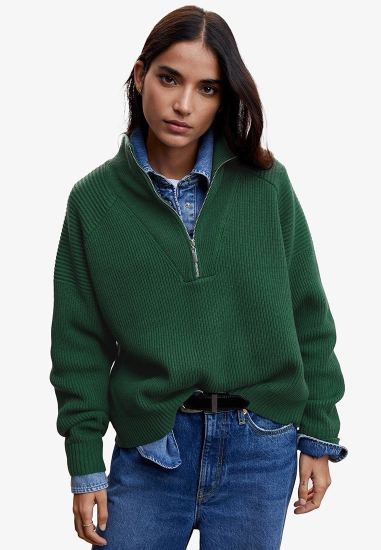 Mango High Neck Sweater With Zip 3 Mango High Neck Sweater With Zip