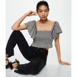 Mango Gingham Check Top 11 Mango Gingham Check Top -Mango popular store mango 0708 1580826 4