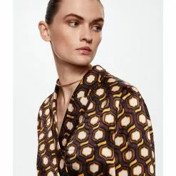 Mango Geometric Print Double-Breasted Blazer 9 Mango Geometric Print Double-Breasted Blazer -Mango popular store mango 0714 7740826 3