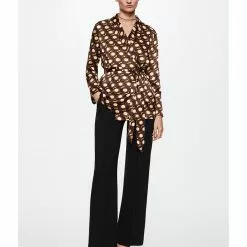 Mango Geometric Print Double-Breasted Blazer 11 Mango Geometric Print Double-Breasted Blazer -Mango popular store mango 0714 7740826 5