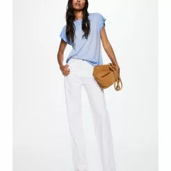 Mango Washed Cotton-Blend T-Shirt 12 Mango Washed Cotton-Blend T-Shirt -Mango popular store mango 0716 1780826 5