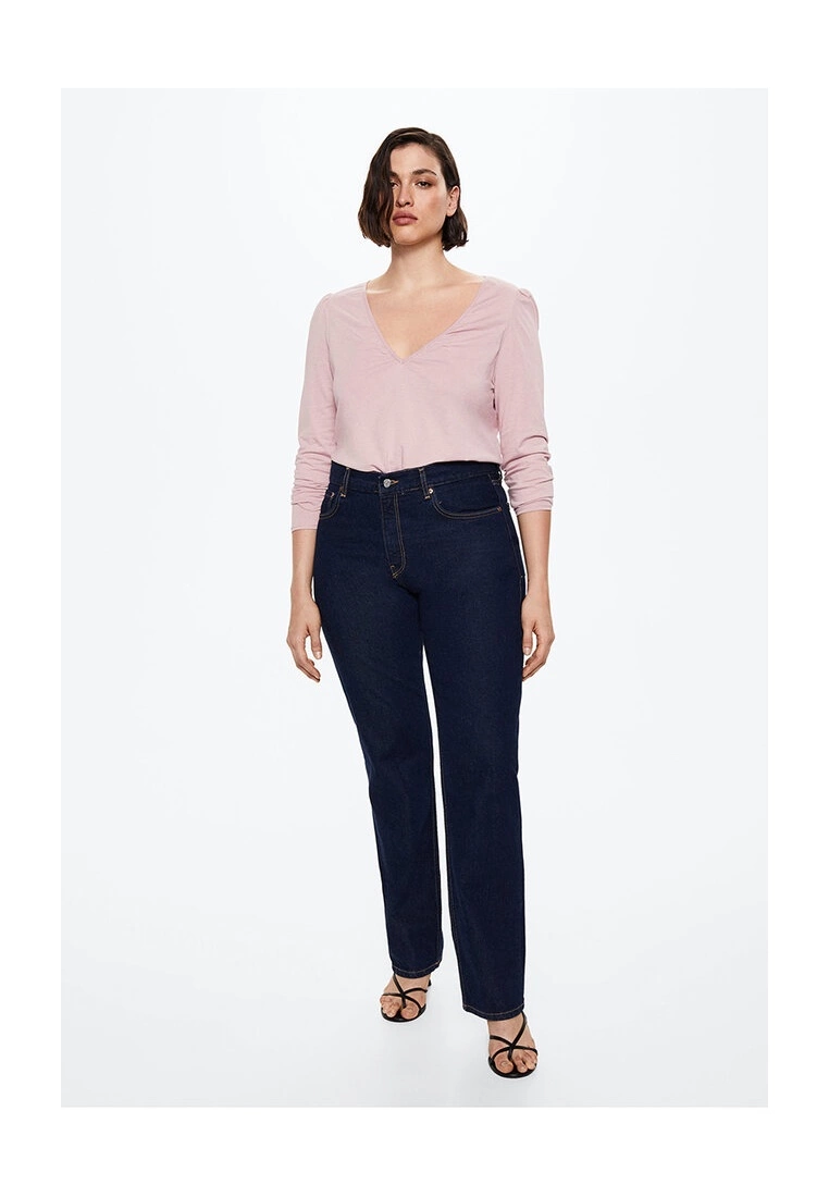 Mango Long-Sleeved V-Neck T-Shirt 7 Mango Long-Sleeved V-Neck T-Shirt - Image 5