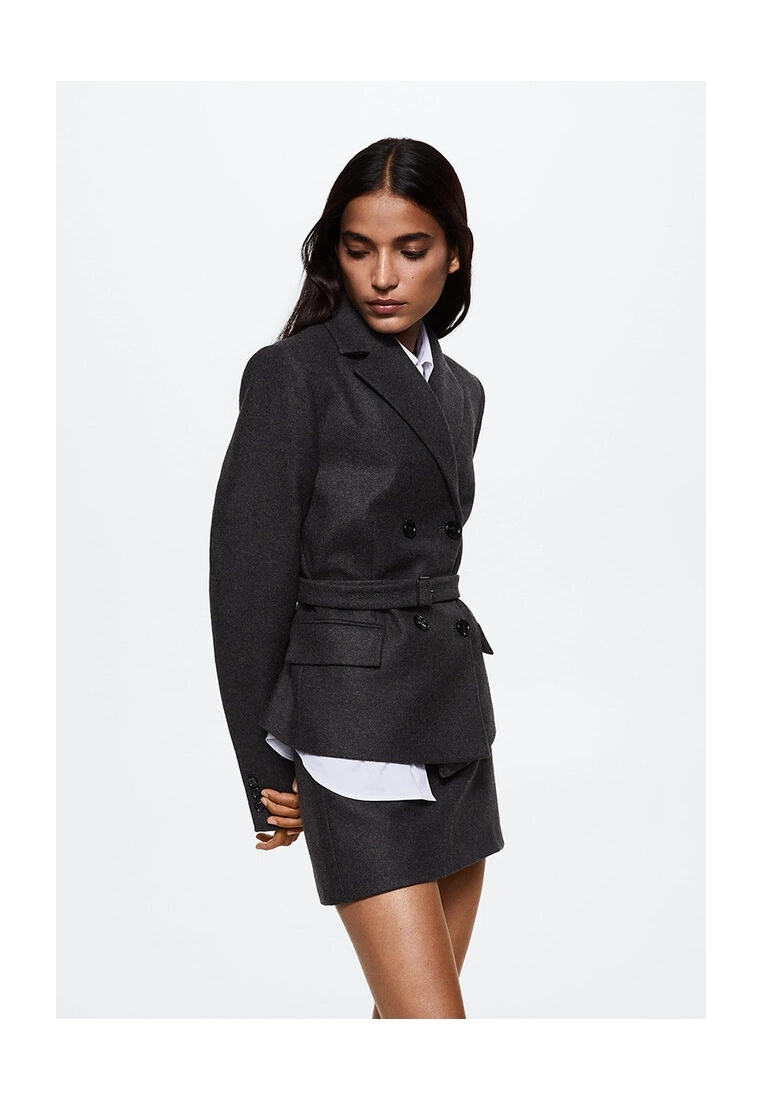 Mango Wool Blazer With Belt 6 Mango Wool Blazer With Belt - Image 4