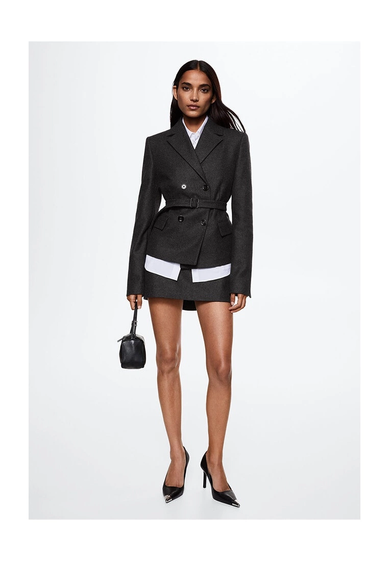 Mango Wool Blazer With Belt 7 Mango Wool Blazer With Belt - Image 5