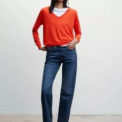 Mango V-Neck Fine Knit Sweater -Mango popular store mango 0719 8439046 4