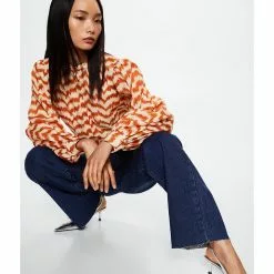Mango Printed Cotton Blouse -Mango popular store mango 0736 4397526 4