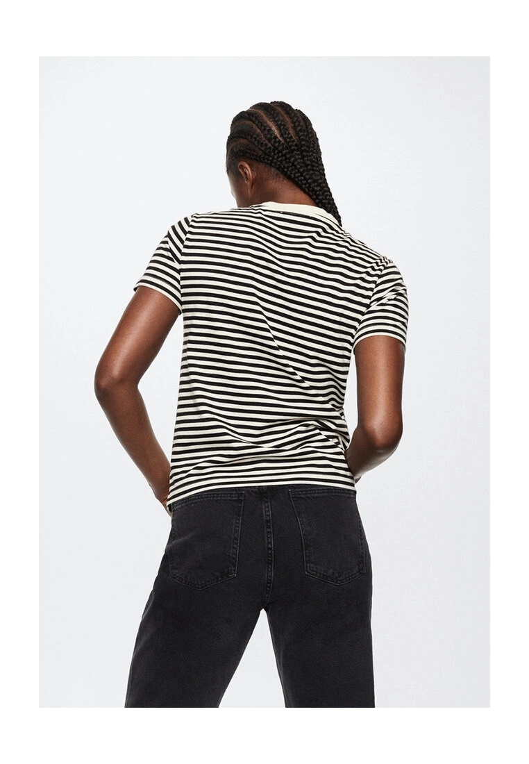 Mango Striped 100% Cotton T-Shirt 4 Mango Striped 100% Cotton T-Shirt - Image 2