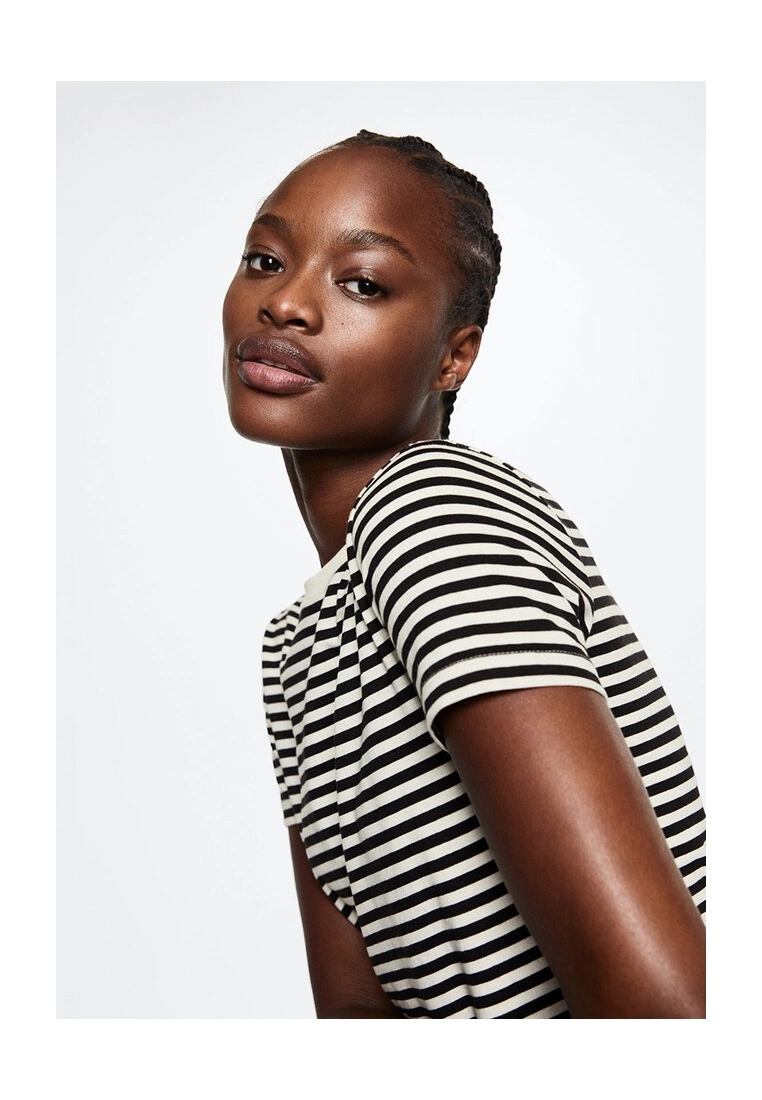 Mango Striped 100% Cotton T-Shirt 5 Mango Striped 100% Cotton T-Shirt - Image 3