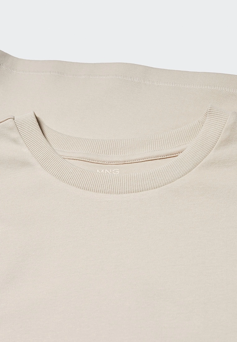 Mango Rounded Neck Cotton T-Shirt 10 Mango Rounded Neck Cotton T-Shirt - Image 8