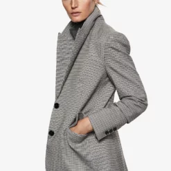 Mango Houndstooth Wool-Blend Blazer