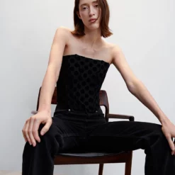 Mango Polka Dot Corset Top -Mango popular store mango 0802 2949046 4