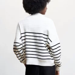 Mango Striped Sweater With Zip -Mango popular store mango 0827 3949046 3