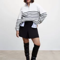 Mango Striped Sweater With Zip -Mango popular store mango 0828 3949046 7