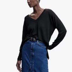 Mango V-Neck Pullover With Slits