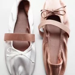 Mango Elastic Satin Ballerinas -Mango popular store mango 0858 0129046 4