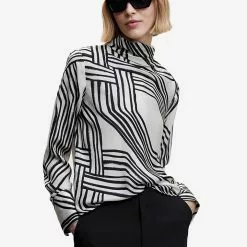 Mango Satin Print Blouse