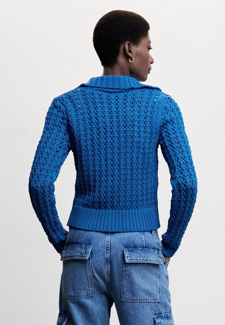 Mango Openwork Knit Polo Neck Sweater 4 Mango Openwork Knit Polo Neck Sweater - Image 2