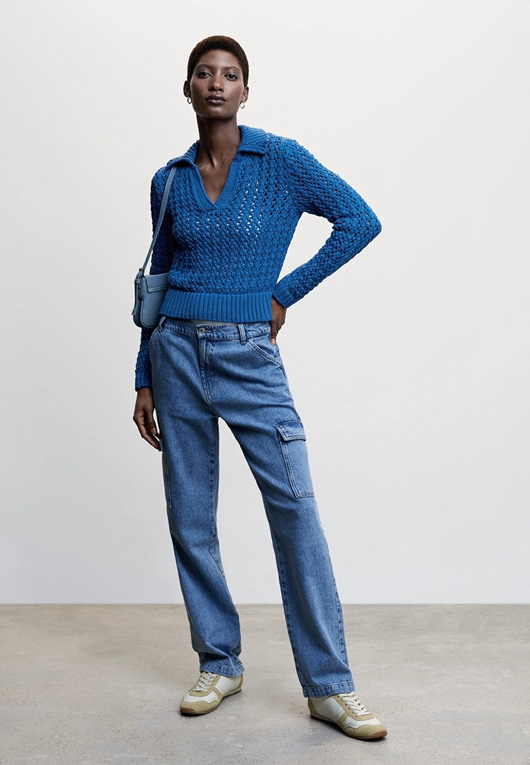 Mango Openwork Knit Polo Neck Sweater 7 Mango Openwork Knit Polo Neck Sweater - Image 5