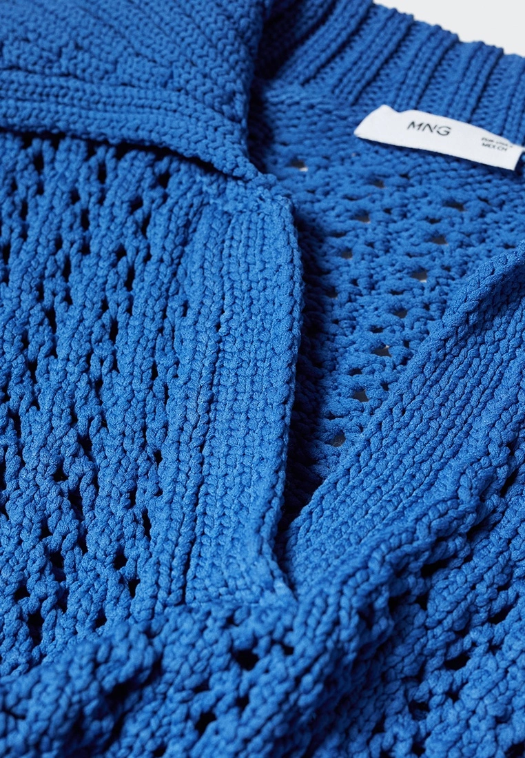 Mango Openwork Knit Polo Neck Sweater 8 Mango Openwork Knit Polo Neck Sweater - Image 6