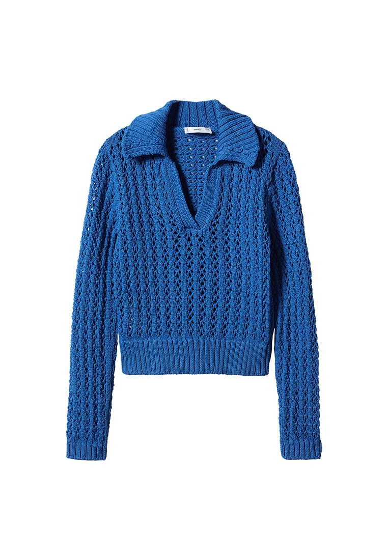Mango Openwork Knit Polo Neck Sweater 9 Mango Openwork Knit Polo Neck Sweater - Image 7