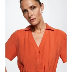 Mango Shirt Collar Jumpsuit -Mango popular store mango 0965 7050326 3