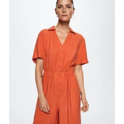 Mango Shirt Collar Jumpsuit -Mango popular store mango 0966 7050326 4