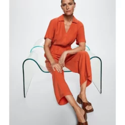 Mango Shirt Collar Jumpsuit -Mango popular store mango 0966 7050326 5