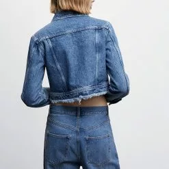 Mango Frayed Hem Denim Jacket -Mango popular store mango 0973 6849046 2