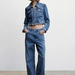 Mango Frayed Hem Denim Jacket -Mango popular store mango 0974 6849046 5