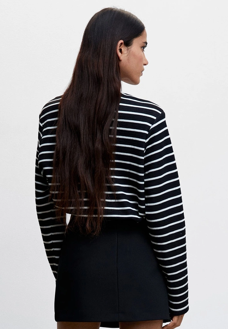 Mango Striped Cotton-Blend Sweatshirt 5 Mango Striped Cotton-Blend Sweatshirt - Image 3