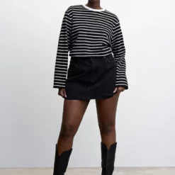 Mango Striped Cotton-Blend Sweatshirt 16 Mango Striped Cotton-Blend Sweatshirt -Mango popular store mango 0986 0359046 7