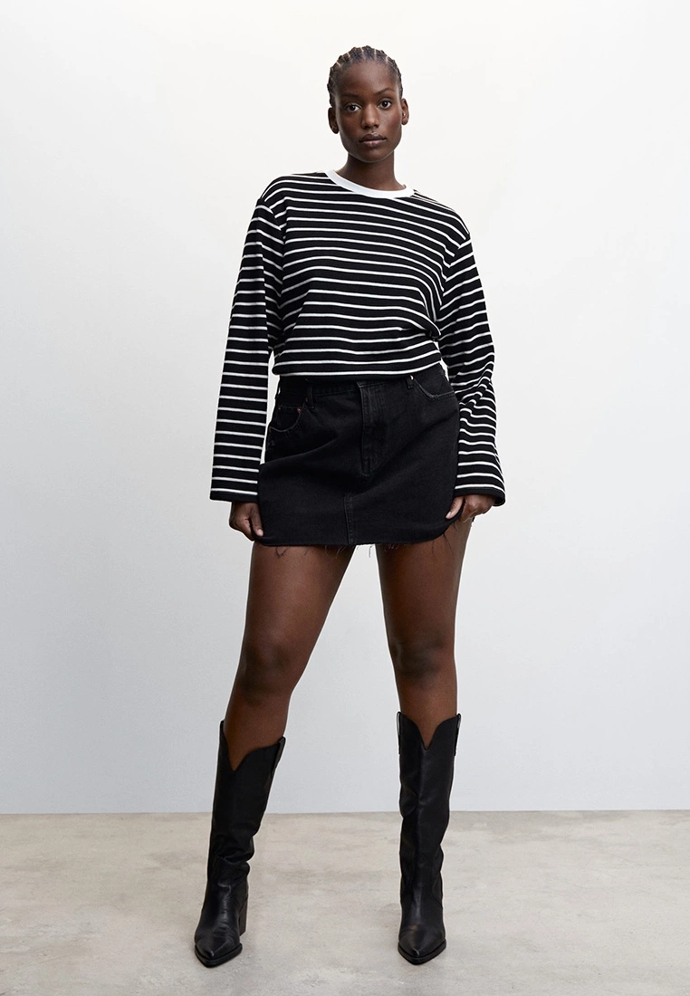 Mango Striped Cotton-Blend Sweatshirt 9 Mango Striped Cotton-Blend Sweatshirt - Image 7