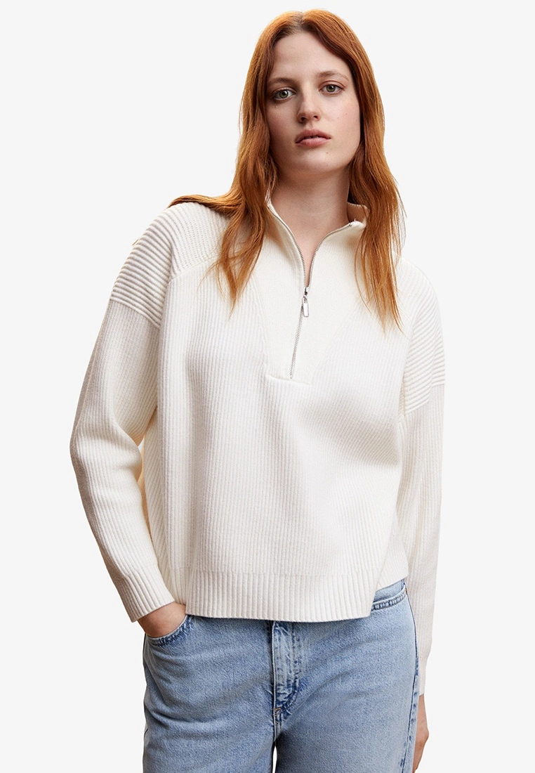 Mango High Neck Sweater With Zip 3 Mango High Neck Sweater With Zip