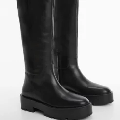 Mango High Leather Platform Boots -Mango popular store mango 0998 9016336 2