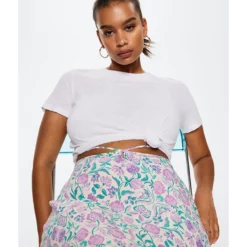 Mango Flowy Printed Skirt -Mango popular store mango 1000 9150326 7