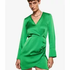 Mango Ruched Detail Dress