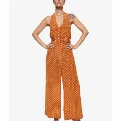 Mango Polka-Dot Long Jumpsuit