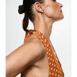 Mango Polka-Dot Long Jumpsuit -Mango popular store mango 1010 9060326 4