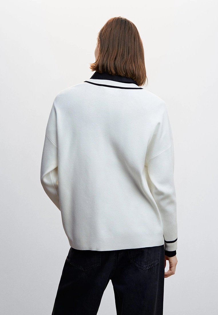 Mango Contrasting V-Neck Sweater 4 Mango Contrasting V-Neck Sweater - Image 2