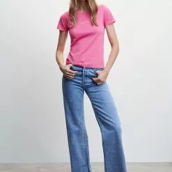 Mango Shining Logo T-Shirt -Mango popular store mango 1027 0857636 4