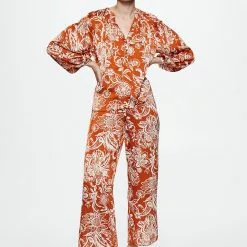 Mango Satin Print Blouse -Mango popular store mango 1042 5056336 5