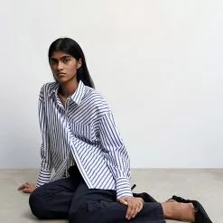 Mango Striped Cotton Shirt -Mango popular store mango 1045 6059046 5