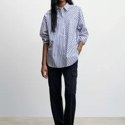 Mango Striped Cotton Shirt -Mango popular store mango 1045 6059046 6