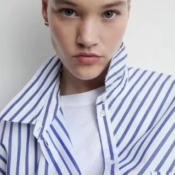 Mango Striped Cotton Shirt -Mango popular store mango 1045 6059046 7