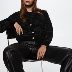 Mango Metallic Yarn Tweed Cardigan 14 Mango Metallic Yarn Tweed Cardigan -Mango popular store mango 1046 0457636 6