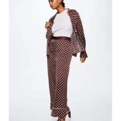 Mango Polka-Dot Satin-Finish Shirt -Mango popular store mango 1064 6840326 8