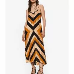 Mango Striped Satin Dress